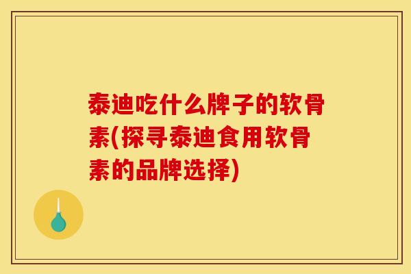 泰迪吃什么牌子的软骨素(探寻泰迪食用软骨素的品牌选择)