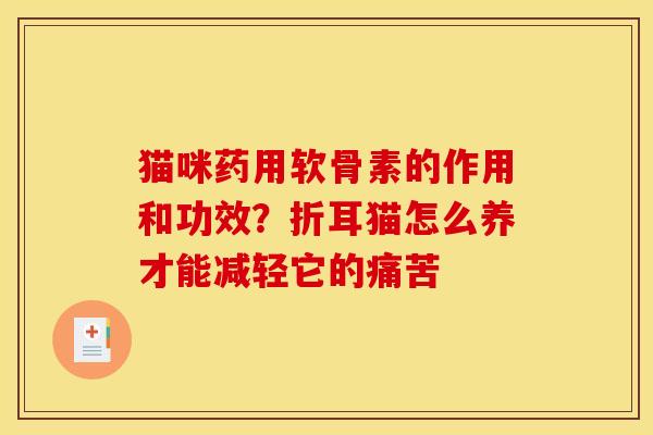 猫咪药用软骨素的作用和功效？折耳猫怎么养才能减轻它的痛苦
