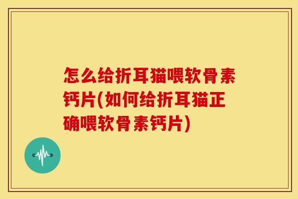 怎么给折耳猫喂软骨素钙片(如何给折耳猫正确喂软骨素钙片)