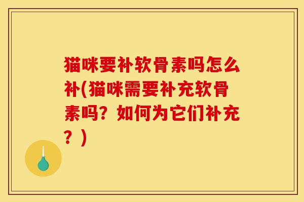猫咪要补软骨素吗怎么补(猫咪需要补充软骨素吗？如何为它们补充？)