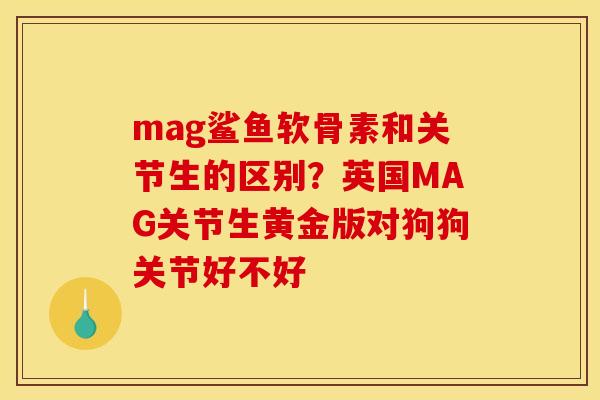 mag鲨鱼软骨素和关节生的区别？英国MAG关节生黄金版对狗狗关节好不好