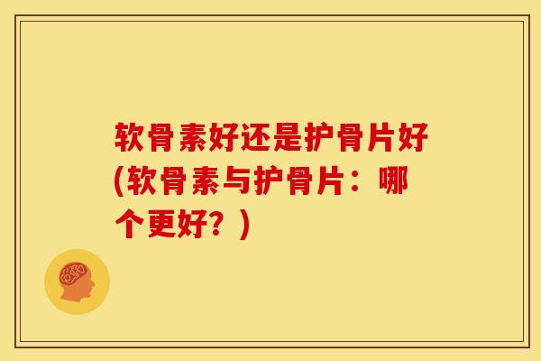 软骨素好还是护骨片好(软骨素与护骨片：哪个更好？)