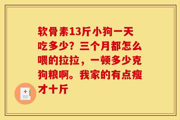 软骨素13斤小狗一天吃多少？三个月都怎么喂的拉拉，一顿多少克狗粮啊。我家的有点瘦才十斤