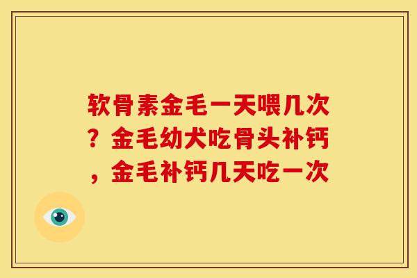 软骨素金毛一天喂几次？金毛幼犬吃骨头补钙，金毛补钙几天吃一次