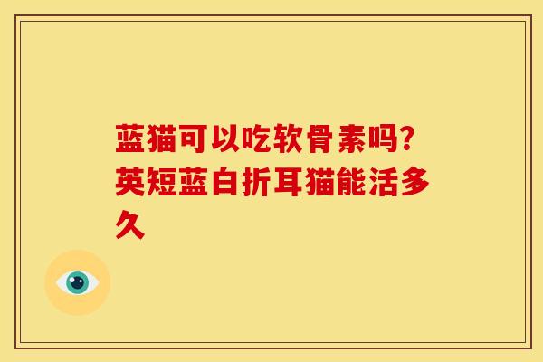 蓝猫可以吃软骨素吗？英短蓝白折耳猫能活多久