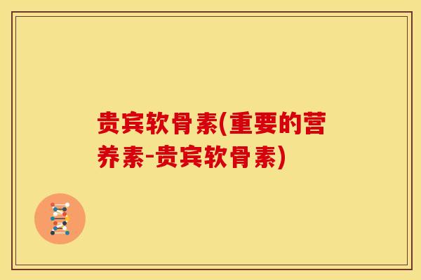 贵宾软骨素(重要的营养素-贵宾软骨素)
