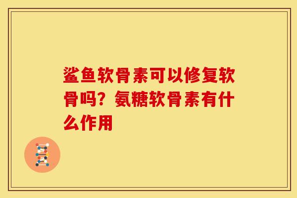 鲨鱼软骨素可以修复软骨吗？氨糖软骨素有什么作用
