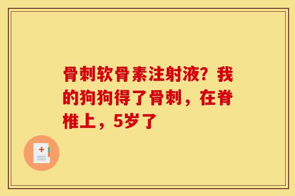 骨刺软骨素注射液？我的狗狗得了骨刺，在脊椎上，5岁了