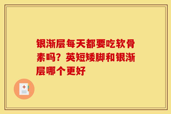 银渐层每天都要吃软骨素吗？英短矮脚和银渐层哪个更好