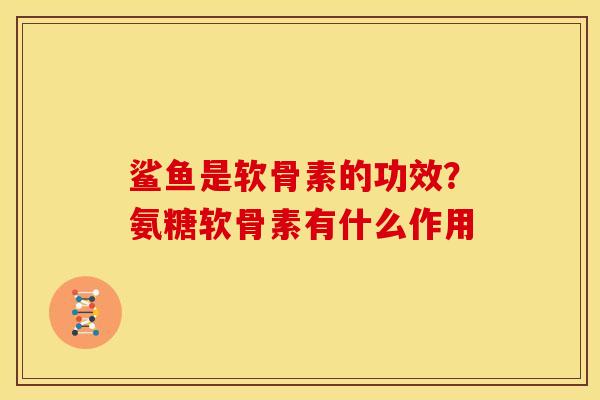 鲨鱼是软骨素的功效？氨糖软骨素有什么作用