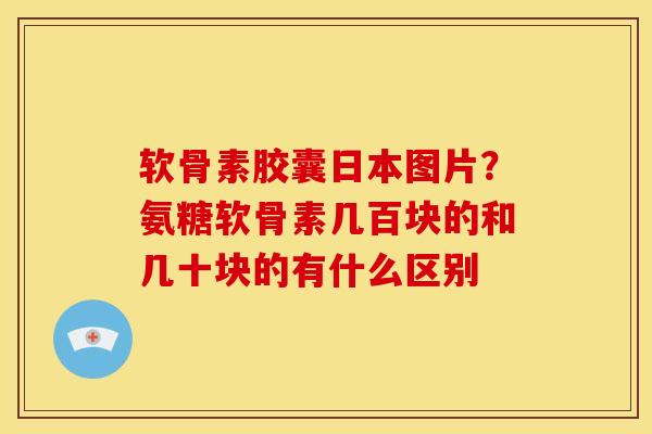 软骨素胶囊日本图片？氨糖软骨素几百块的和几十块的有什么区别