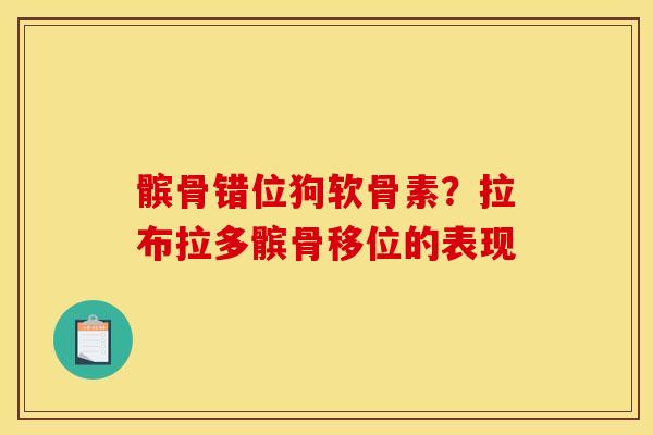 髌骨错位狗软骨素？拉布拉多髌骨移位的表现