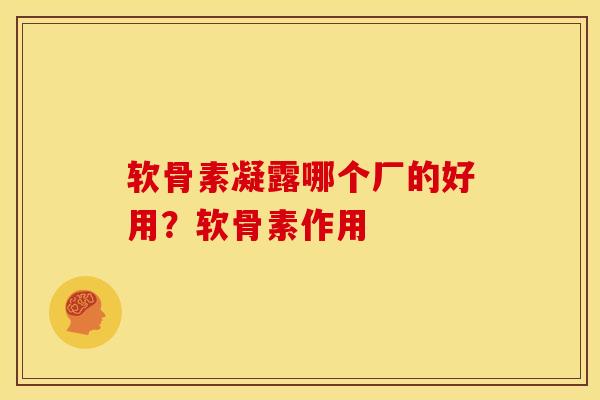 软骨素凝露哪个厂的好用？软骨素作用
