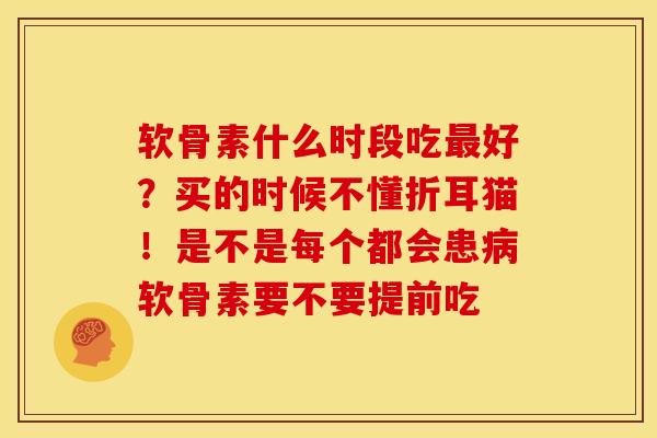 软骨素什么时段吃最好？买的时候不懂折耳猫！是不是每个都会患病软骨素要不要提前吃