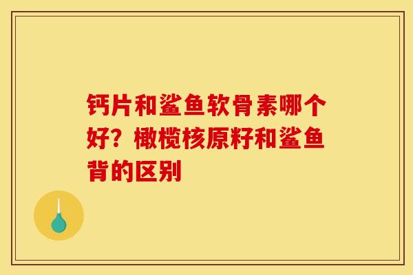 钙片和鲨鱼软骨素哪个好？橄榄核原籽和鲨鱼背的区别