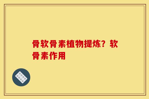 骨软骨素植物提炼？软骨素作用