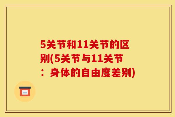 5关节和11关节的区别(5关节与11关节：身体的自由度差别)