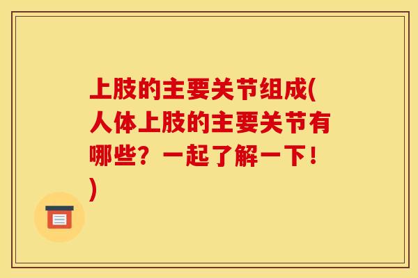 上肢的主要关节组成(人体上肢的主要关节有哪些？一起了解一下！)