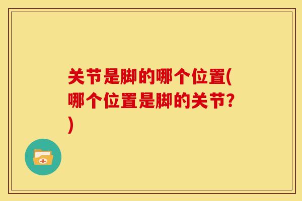 关节是脚的哪个位置(哪个位置是脚的关节？)