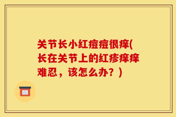 关节长小红痘痘很痒(长在关节上的红疹痒痒难忍，该怎么办？)
