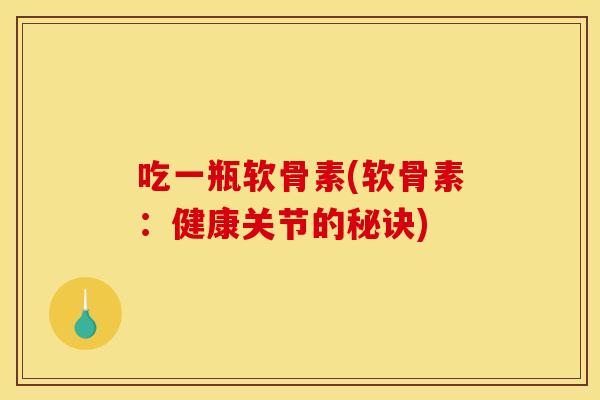 吃一瓶软骨素(软骨素：健康关节的秘诀)