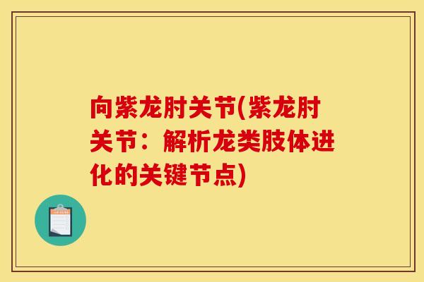 向紫龙肘关节(紫龙肘关节：解析龙类肢体进化的关键节点)