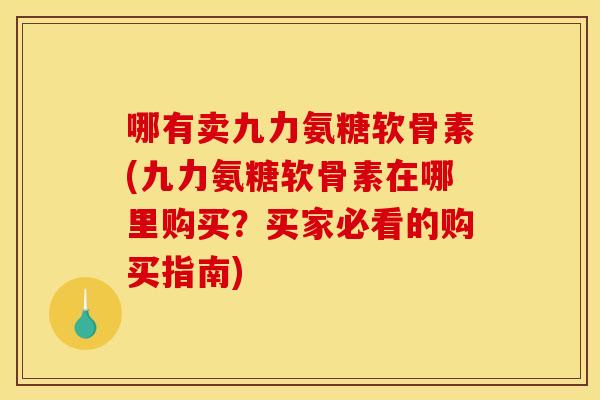 哪有卖九力氨糖软骨素(九力氨糖软骨素在哪里购买？买家必看的购买指南)