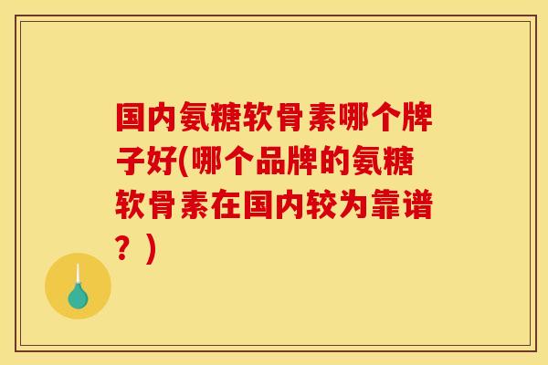 国内氨糖软骨素哪个牌子好(哪个品牌的氨糖软骨素在国内较为靠谱？)