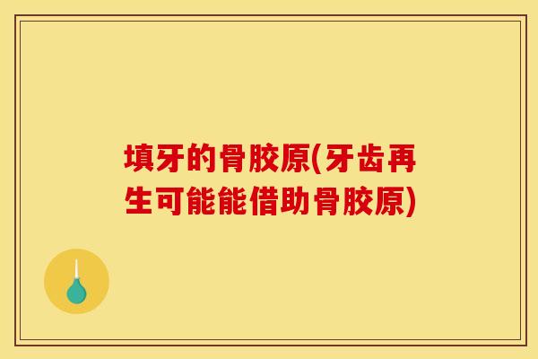 填牙的骨胶原(牙齿再生可能能借助骨胶原)