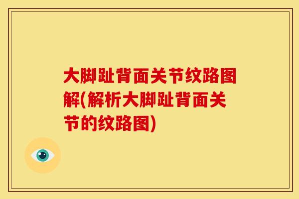 大脚趾背面关节纹路图解(解析大脚趾背面关节的纹路图)