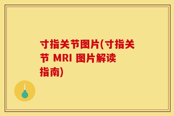 寸指关节图片(寸指关节 MRI 图片解读指南)