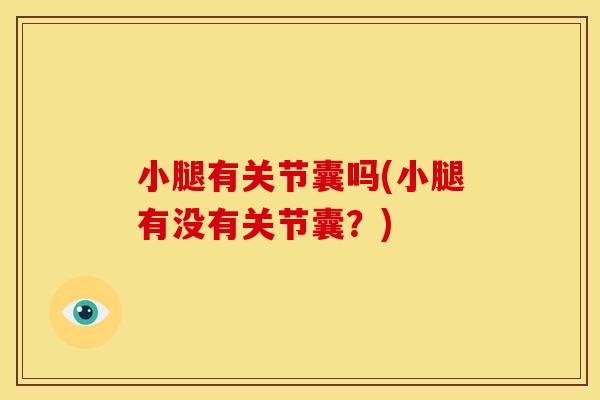 小腿有关节囊吗(小腿有没有关节囊？)