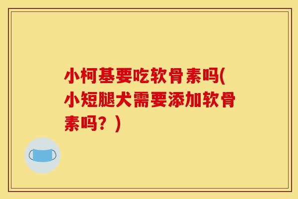 小柯基要吃软骨素吗(小短腿犬需要添加软骨素吗？)