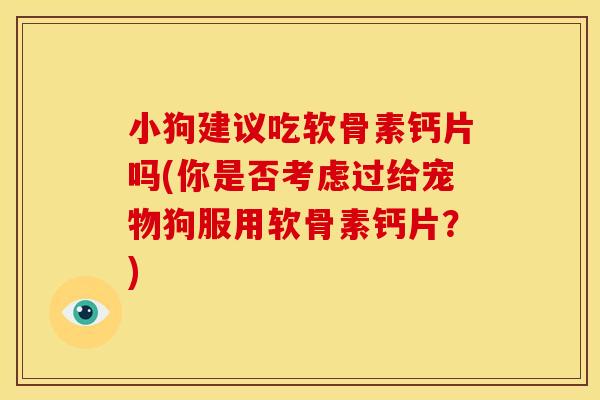 小狗建议吃软骨素钙片吗(你是否考虑过给宠物狗服用软骨素钙片？)