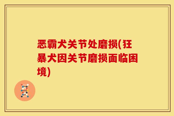 恶霸犬关节处磨损(狂暴犬因关节磨损面临困境)