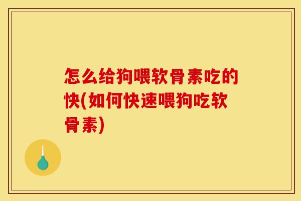 怎么给狗喂软骨素吃的快(如何快速喂狗吃软骨素)
