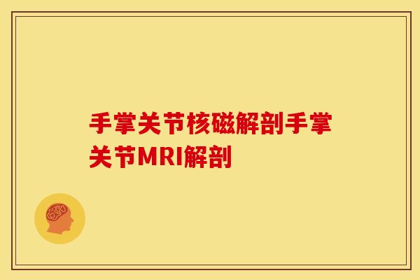 手掌关节核磁解剖手掌关节MRI解剖