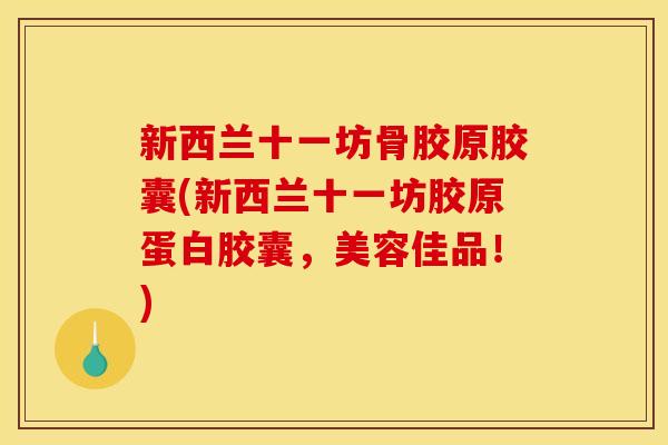 新西兰十一坊骨胶原胶囊(新西兰十一坊胶原蛋白胶囊，美容佳品！)