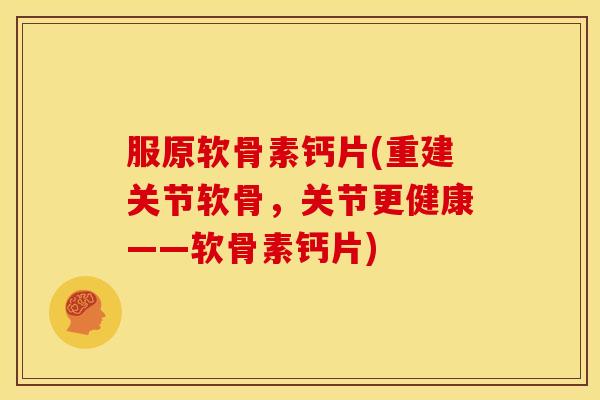 服原软骨素钙片(重建关节软骨，关节更健康——软骨素钙片)