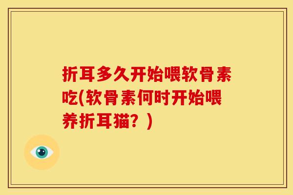 折耳多久开始喂软骨素吃(软骨素何时开始喂养折耳猫？)