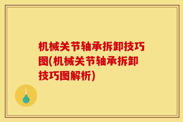 机械关节轴承拆卸技巧图(机械关节轴承拆卸技巧图解析)