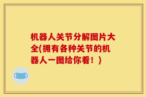 机器人关节分解图片大全(拥有各种关节的机器人一图给你看！)