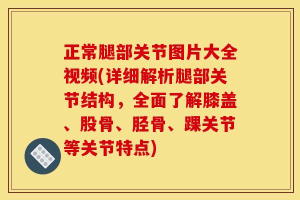 正常腿部关节图片大全视频(详细解析腿部关节结构，全面了解膝盖、股骨、胫骨、踝关节等关节特点)