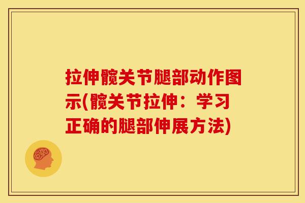 拉伸髋关节腿部动作图示(髋关节拉伸：学习正确的腿部伸展方法)