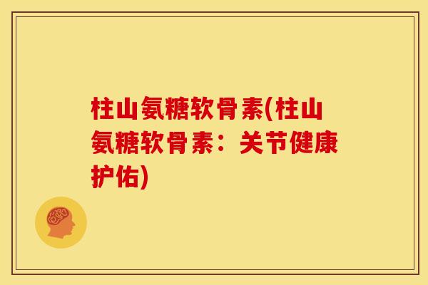 柱山氨糖软骨素(柱山氨糖软骨素：关节健康护佑)