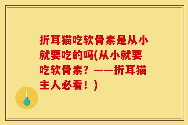 折耳猫吃软骨素是从小就要吃的吗(从小就要吃软骨素？——折耳猫主人必看！)