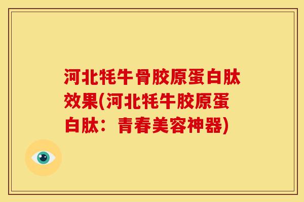 河北牦牛骨胶原蛋白肽效果(河北牦牛胶原蛋白肽：青春美容神器)