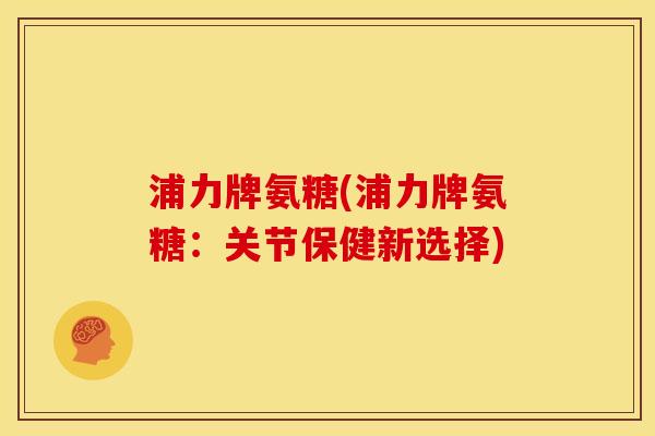 浦力牌氨糖(浦力牌氨糖：关节保健新选择)