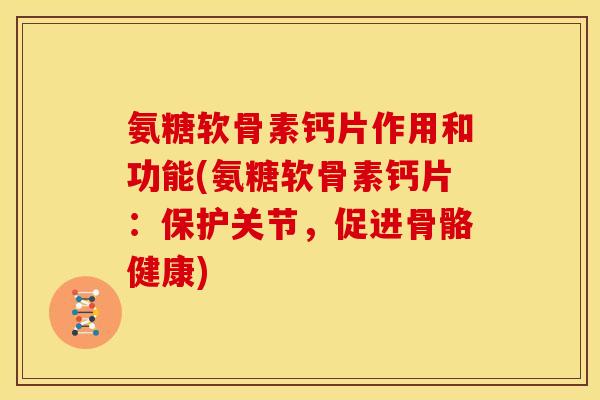氨糖软骨素钙片作用和功能(氨糖软骨素钙片：保护关节，促进骨骼健康)