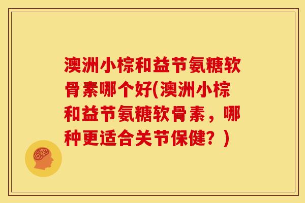 澳洲小棕和益节氨糖软骨素哪个好(澳洲小棕和益节氨糖软骨素，哪种更适合关节保健？)